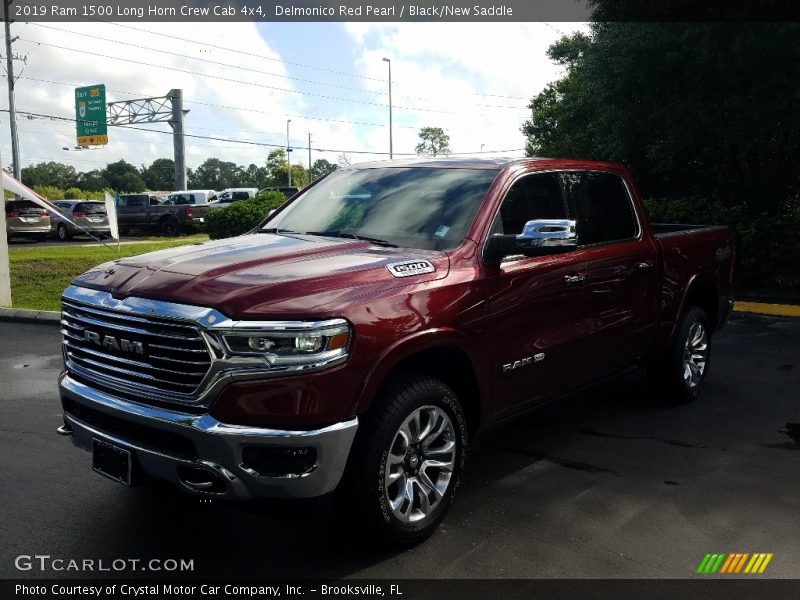 Delmonico Red Pearl / Black/New Saddle 2019 Ram 1500 Long Horn Crew Cab 4x4