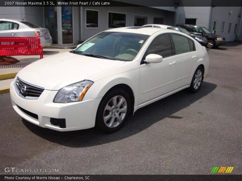 Winter Frost Pearl / Cafe Latte 2007 Nissan Maxima 3.5 SL