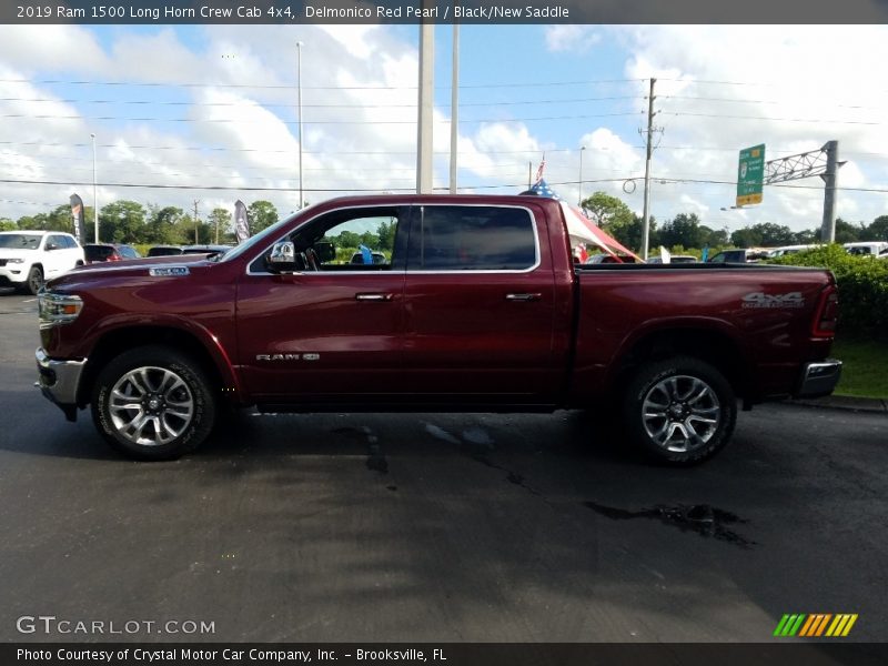 Delmonico Red Pearl / Black/New Saddle 2019 Ram 1500 Long Horn Crew Cab 4x4