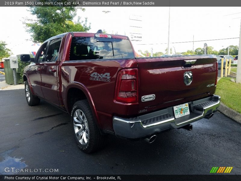 Delmonico Red Pearl / Black/New Saddle 2019 Ram 1500 Long Horn Crew Cab 4x4