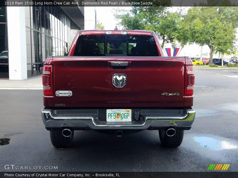 Delmonico Red Pearl / Black/New Saddle 2019 Ram 1500 Long Horn Crew Cab 4x4