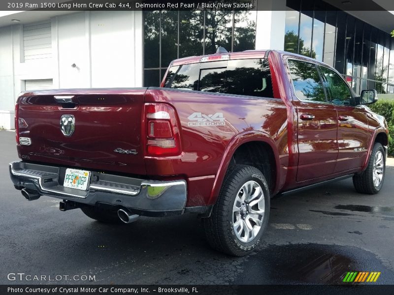 Delmonico Red Pearl / Black/New Saddle 2019 Ram 1500 Long Horn Crew Cab 4x4