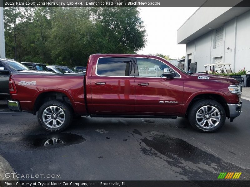 Delmonico Red Pearl / Black/New Saddle 2019 Ram 1500 Long Horn Crew Cab 4x4