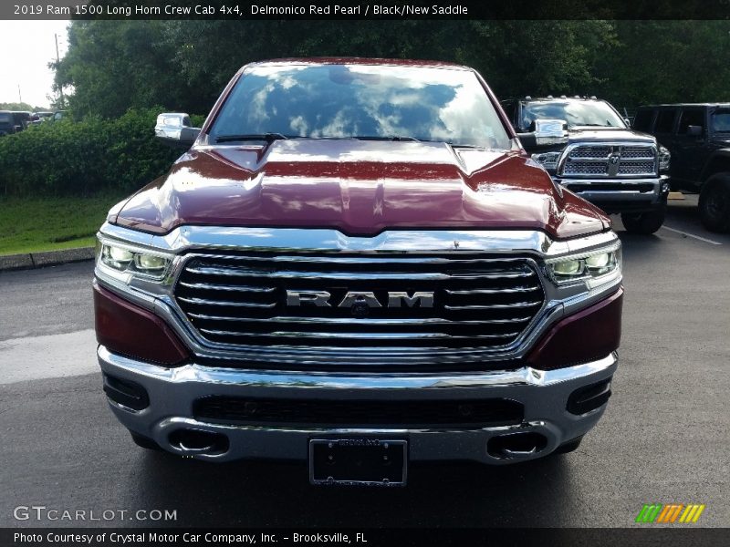 Delmonico Red Pearl / Black/New Saddle 2019 Ram 1500 Long Horn Crew Cab 4x4