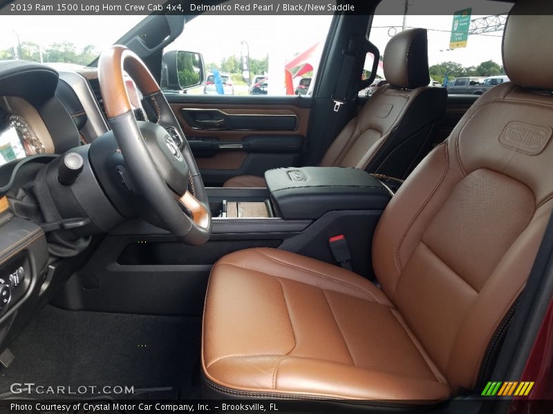 Delmonico Red Pearl / Black/New Saddle 2019 Ram 1500 Long Horn Crew Cab 4x4