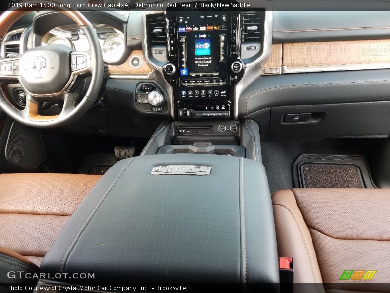 Delmonico Red Pearl / Black/New Saddle 2019 Ram 1500 Long Horn Crew Cab 4x4