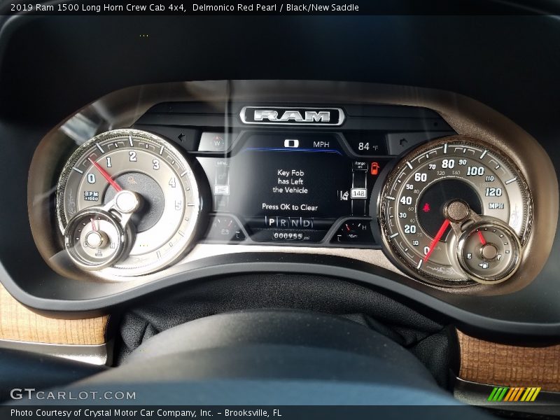 Delmonico Red Pearl / Black/New Saddle 2019 Ram 1500 Long Horn Crew Cab 4x4