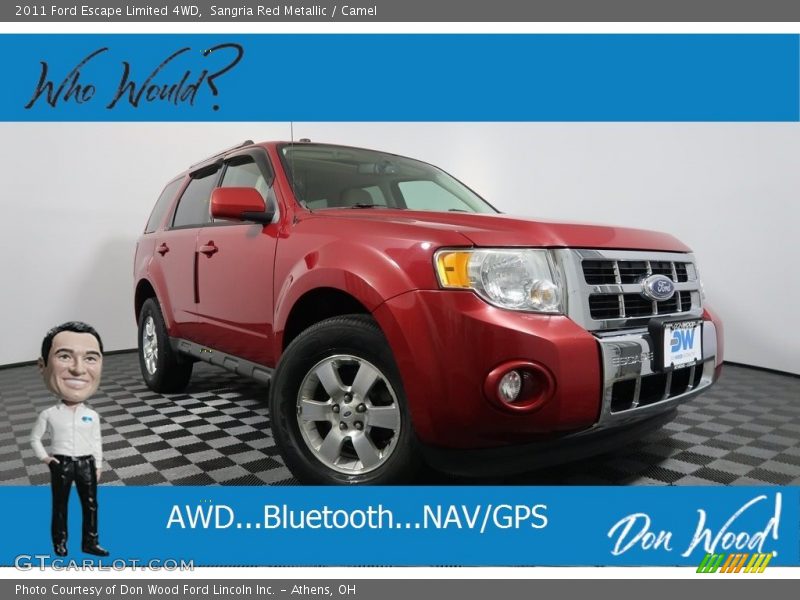 Sangria Red Metallic / Camel 2011 Ford Escape Limited 4WD