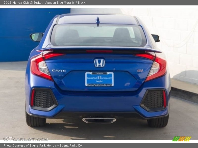 Aegean Blue Metallic / Black 2018 Honda Civic Si Sedan
