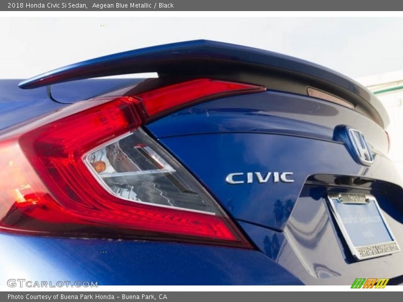 Aegean Blue Metallic / Black 2018 Honda Civic Si Sedan