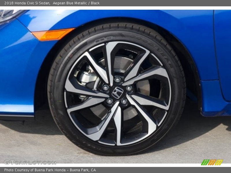 Aegean Blue Metallic / Black 2018 Honda Civic Si Sedan