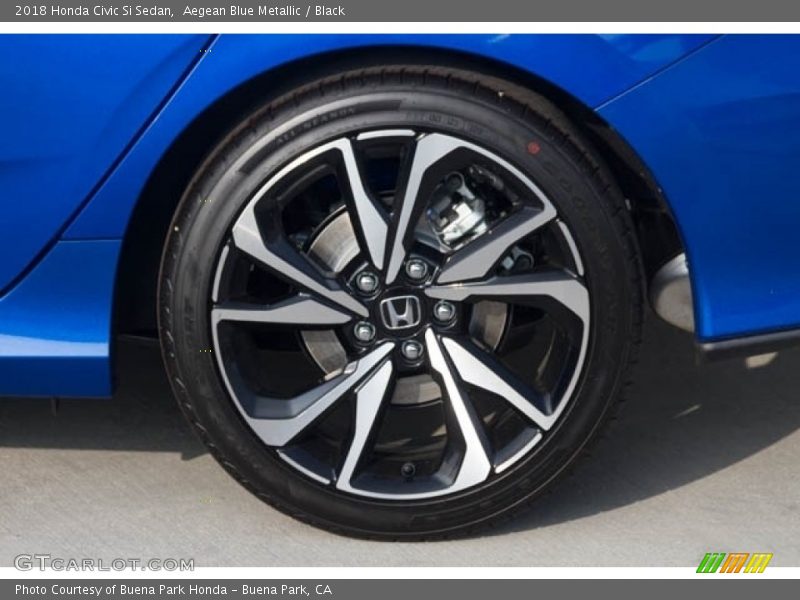 Aegean Blue Metallic / Black 2018 Honda Civic Si Sedan