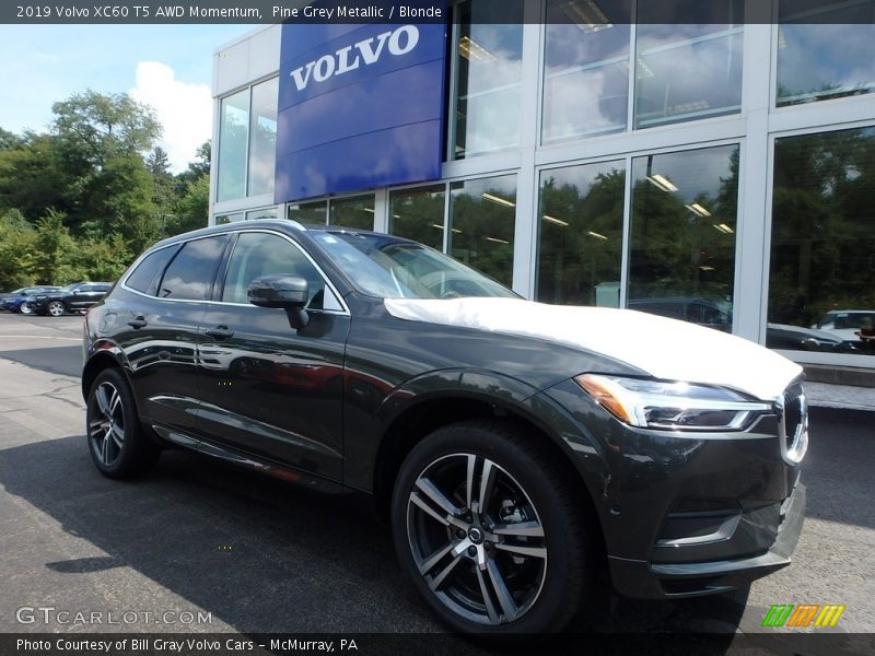 Pine Grey Metallic / Blonde 2019 Volvo XC60 T5 AWD Momentum