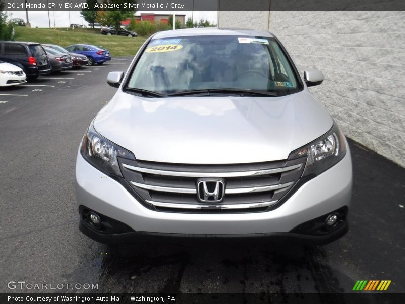 Alabaster Silver Metallic / Gray 2014 Honda CR-V EX AWD