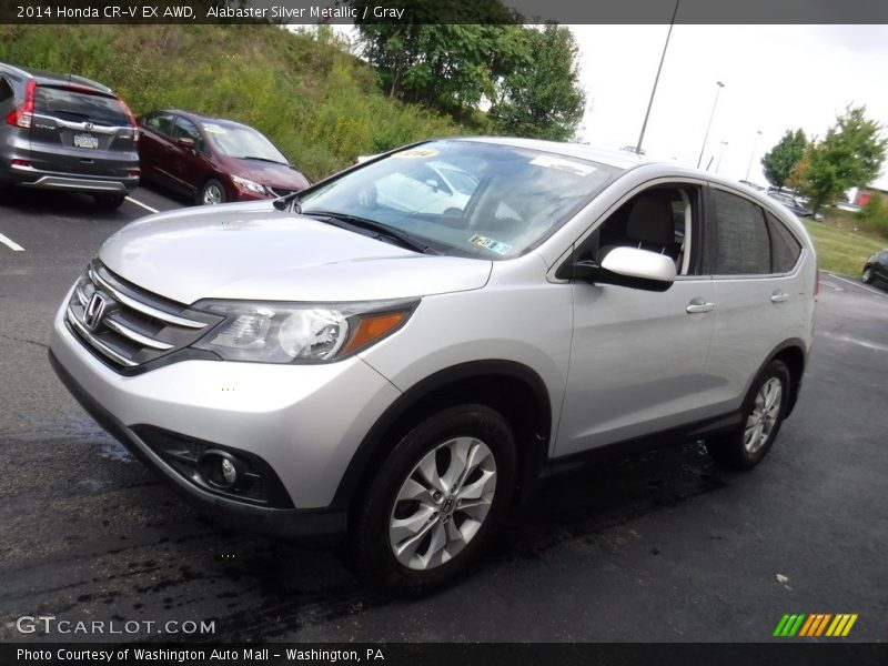 Alabaster Silver Metallic / Gray 2014 Honda CR-V EX AWD