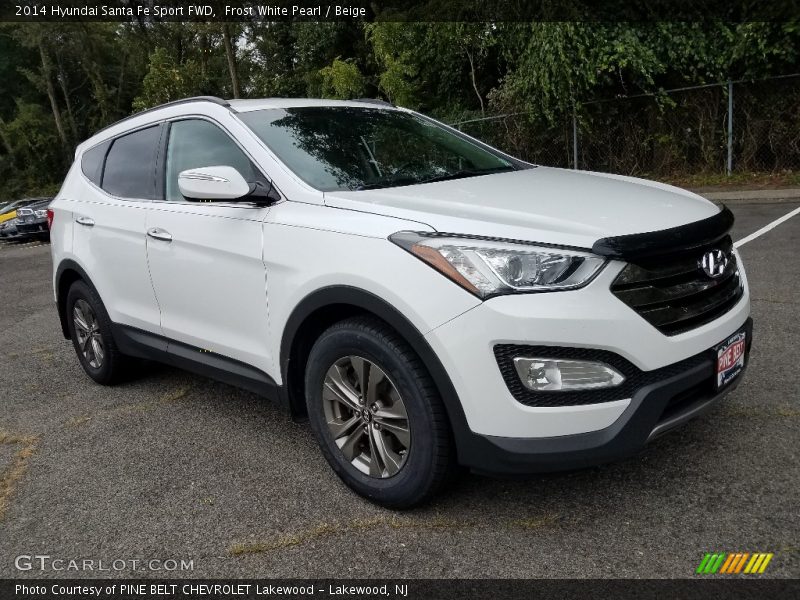 Frost White Pearl / Beige 2014 Hyundai Santa Fe Sport FWD