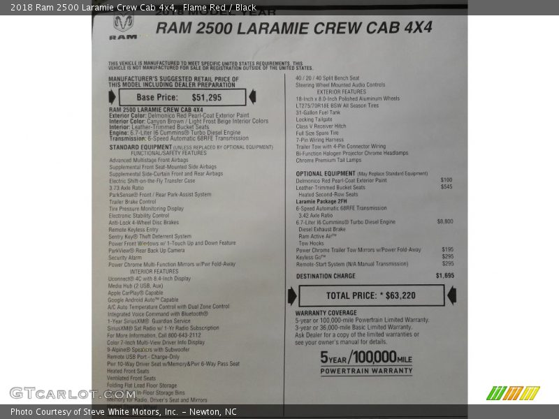 Flame Red / Black 2018 Ram 2500 Laramie Crew Cab 4x4