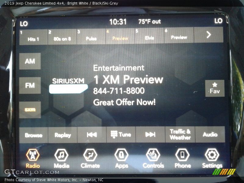 Bright White / Black/Ski Grey 2019 Jeep Cherokee Limited 4x4