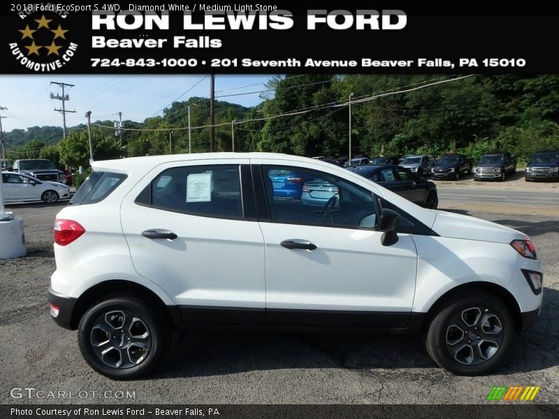 Diamond White / Medium Light Stone 2018 Ford EcoSport S 4WD