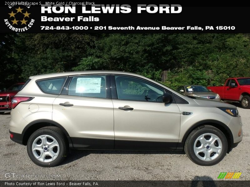 White Gold / Charcoal Black 2018 Ford Escape S