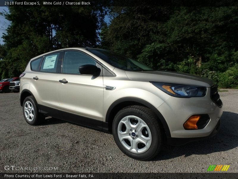White Gold / Charcoal Black 2018 Ford Escape S