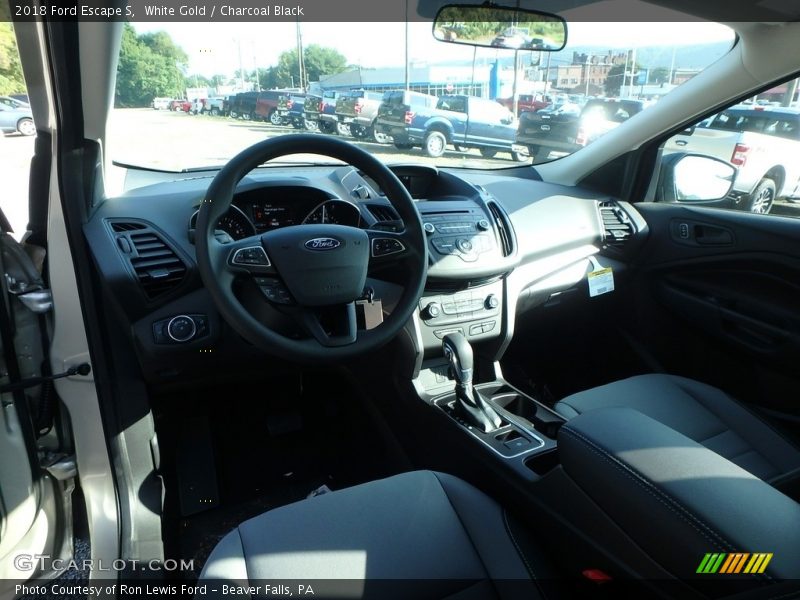 White Gold / Charcoal Black 2018 Ford Escape S