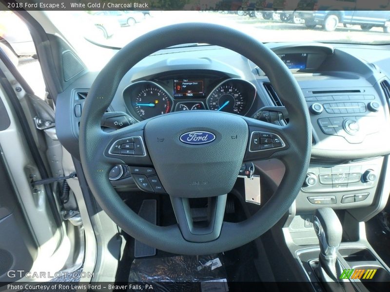 White Gold / Charcoal Black 2018 Ford Escape S
