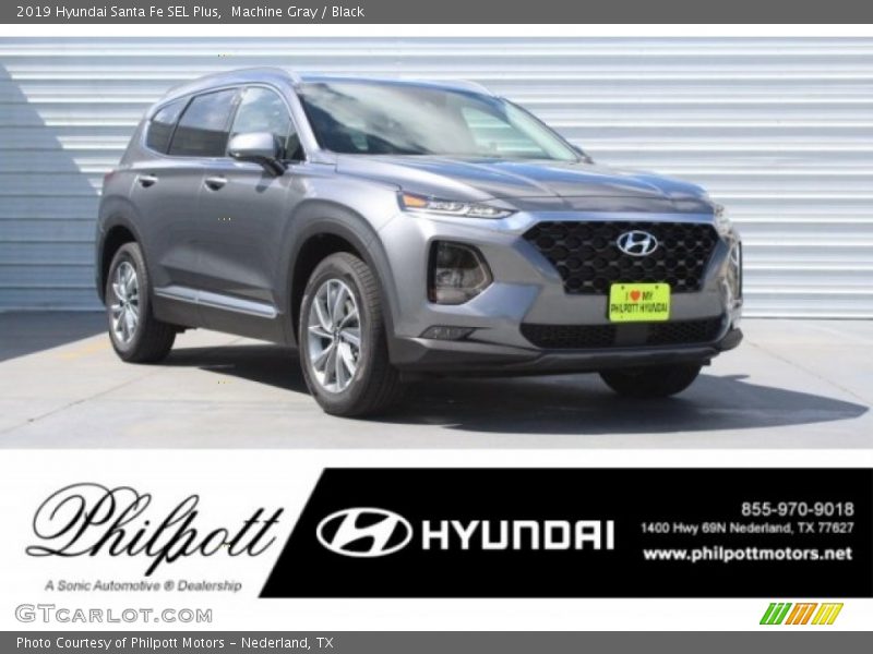 Machine Gray / Black 2019 Hyundai Santa Fe SEL Plus