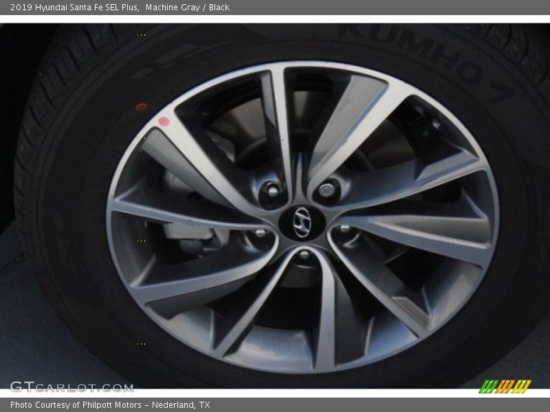 Machine Gray / Black 2019 Hyundai Santa Fe SEL Plus