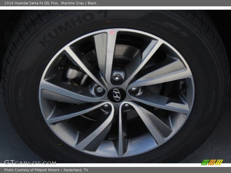 Machine Gray / Black 2019 Hyundai Santa Fe SEL Plus
