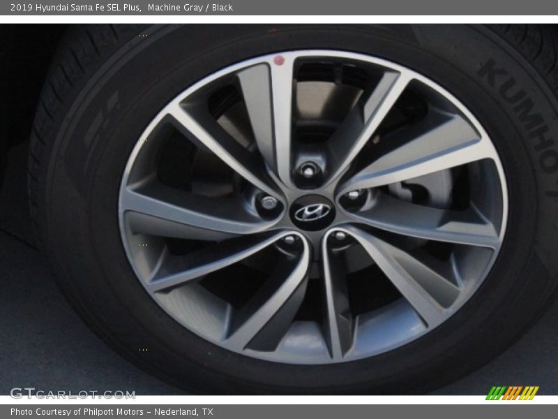 Machine Gray / Black 2019 Hyundai Santa Fe SEL Plus