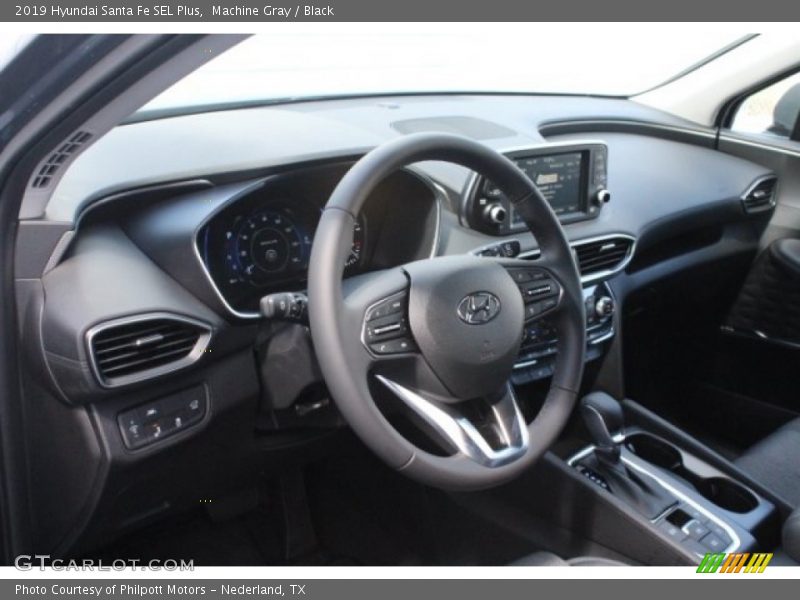 Machine Gray / Black 2019 Hyundai Santa Fe SEL Plus