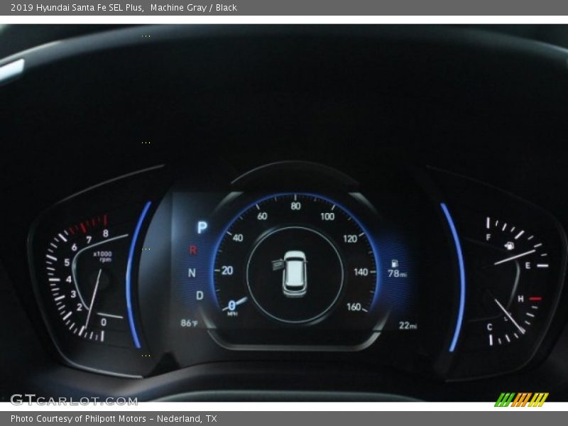 Machine Gray / Black 2019 Hyundai Santa Fe SEL Plus