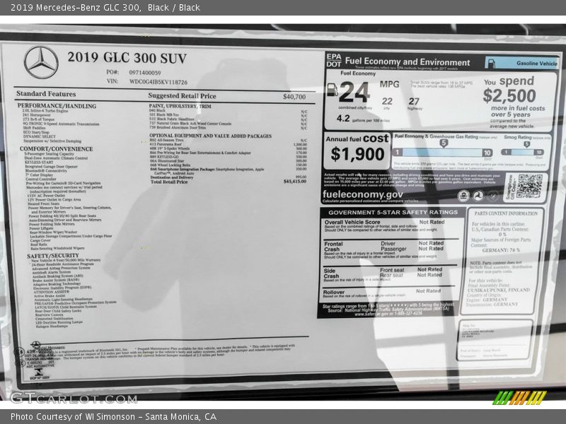 Black / Black 2019 Mercedes-Benz GLC 300