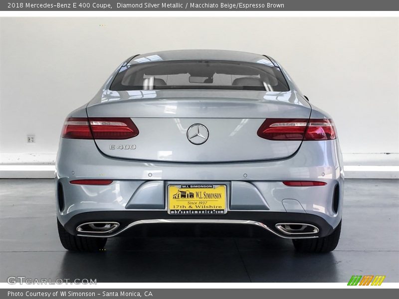 Diamond Silver Metallic / Macchiato Beige/Espresso Brown 2018 Mercedes-Benz E 400 Coupe