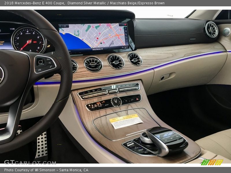 Diamond Silver Metallic / Macchiato Beige/Espresso Brown 2018 Mercedes-Benz E 400 Coupe