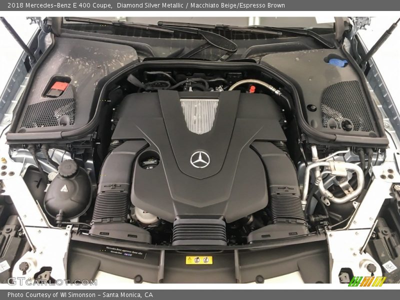 Diamond Silver Metallic / Macchiato Beige/Espresso Brown 2018 Mercedes-Benz E 400 Coupe