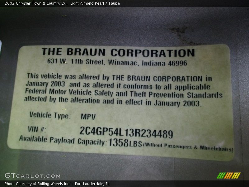 Light Almond Pearl / Taupe 2003 Chrysler Town & Country LXi