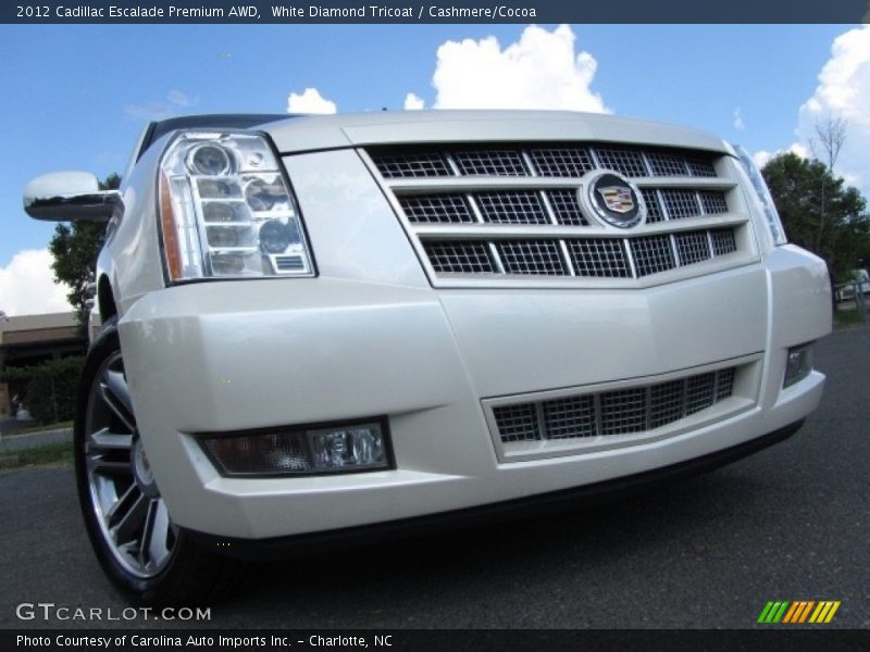 White Diamond Tricoat / Cashmere/Cocoa 2012 Cadillac Escalade Premium AWD
