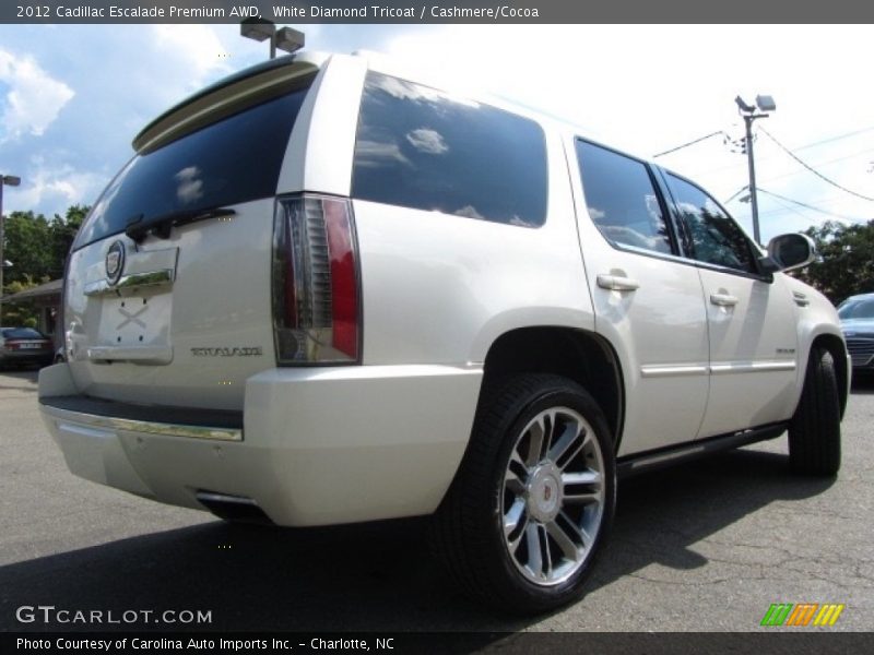 White Diamond Tricoat / Cashmere/Cocoa 2012 Cadillac Escalade Premium AWD
