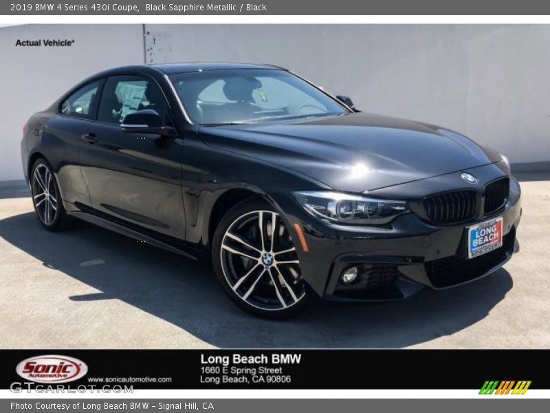 Black Sapphire Metallic / Black 2019 BMW 4 Series 430i Coupe