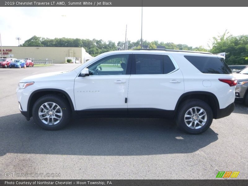 Summit White / Jet Black 2019 Chevrolet Traverse LT AWD