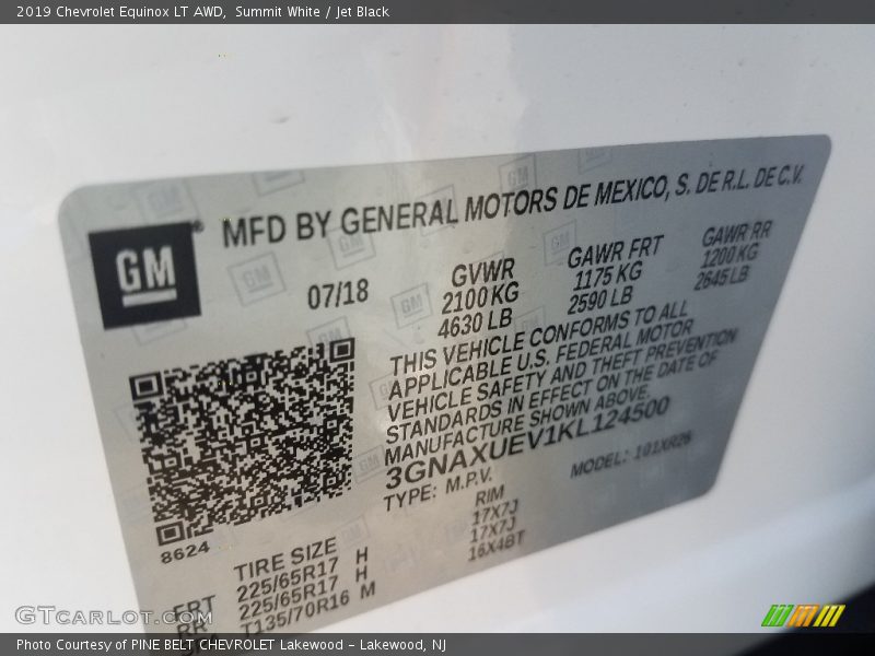 Summit White / Jet Black 2019 Chevrolet Equinox LT AWD
