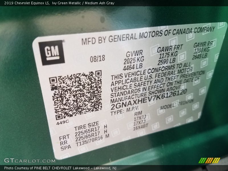 Ivy Green Metallic / Medium Ash Gray 2019 Chevrolet Equinox LS