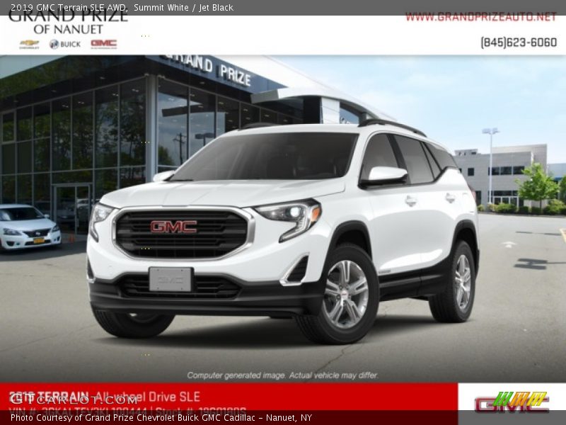 Summit White / Jet Black 2019 GMC Terrain SLE AWD