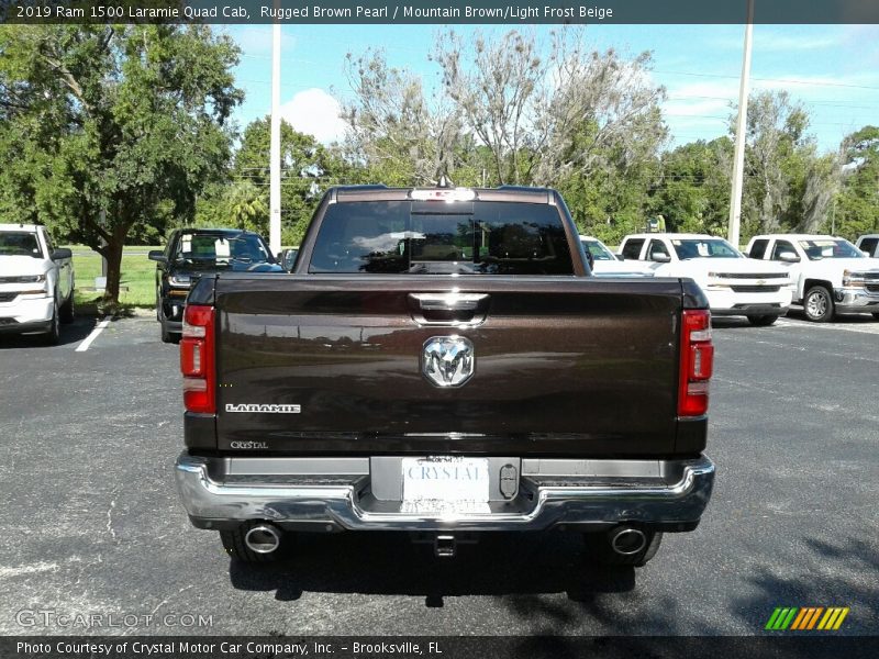 Rugged Brown Pearl / Mountain Brown/Light Frost Beige 2019 Ram 1500 Laramie Quad Cab