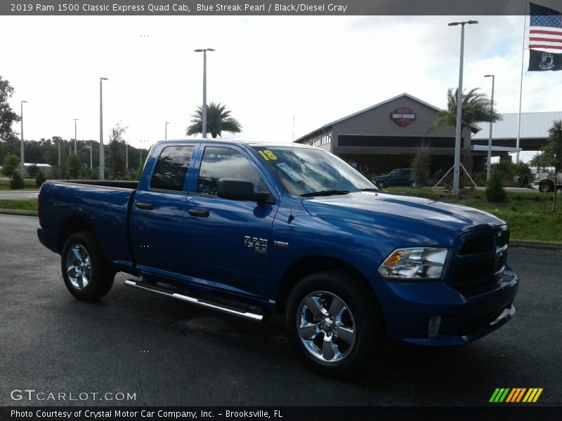 Blue Streak Pearl / Black/Diesel Gray 2019 Ram 1500 Classic Express Quad Cab