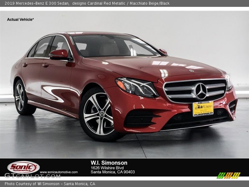 designo Cardinal Red Metallic / Macchiato Beige/Black 2019 Mercedes-Benz E 300 Sedan