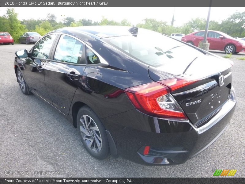 Burgundy Night Pearl / Gray 2018 Honda Civic EX Sedan