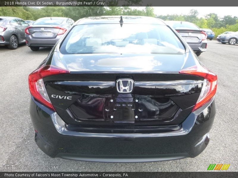 Burgundy Night Pearl / Gray 2018 Honda Civic EX Sedan